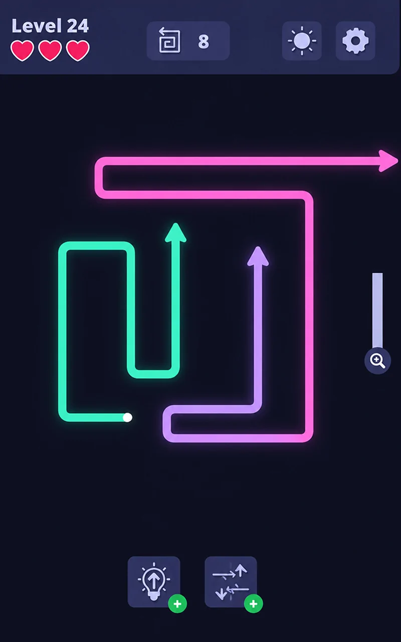 Neon paths stage